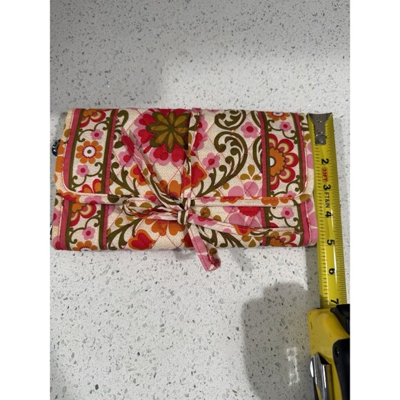 Folkloric Vera Bradley Travel Bag 2011 Retired Envelope Design Zippers Ties EUC - Picture 8 of 9
